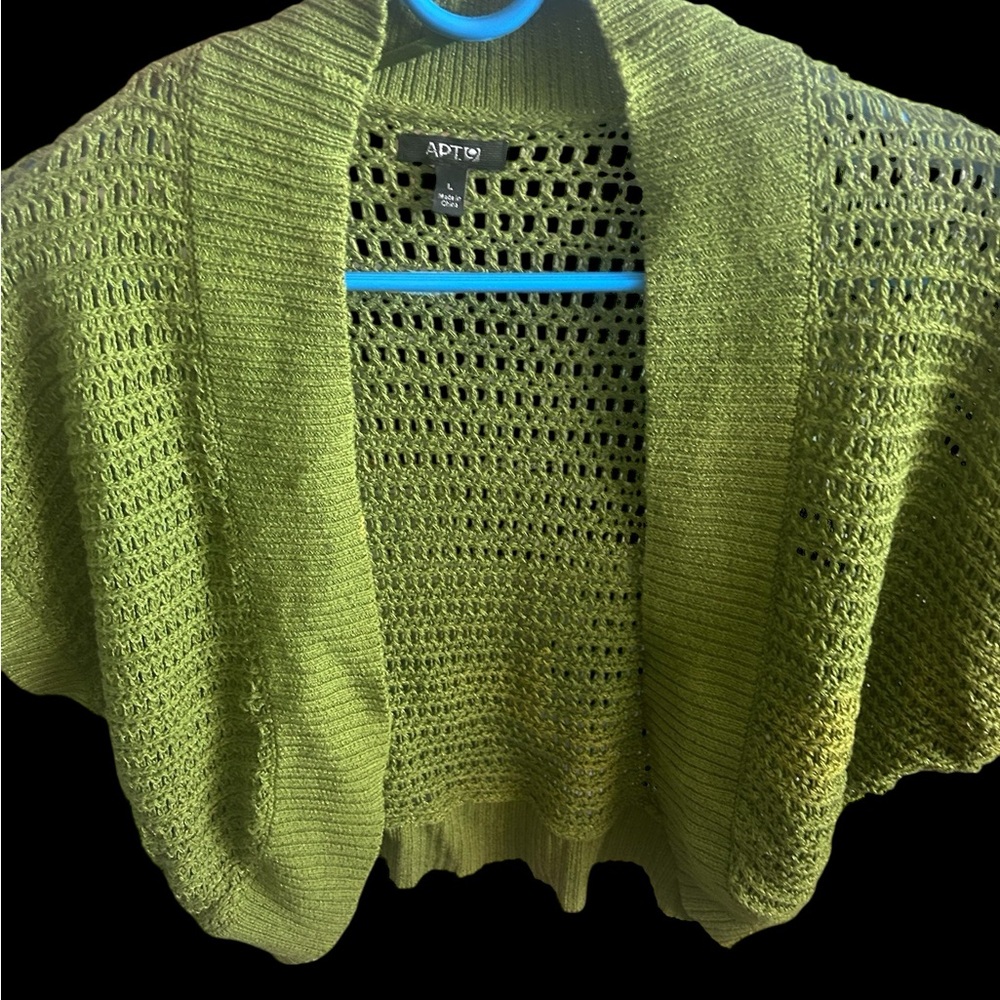 Apt. 9 Olive Open-Knit Poncho